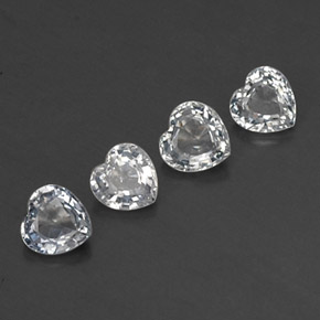 Pedras preciosas de safira branco natural de 1,27 ct, formato de coração, VVS-VS