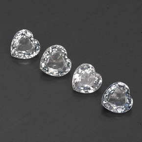 Pedras preciosas de safira branco natural de 1,27 ct, formato de coração, VVS-VS