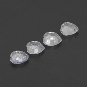 Pedras preciosas de safira branco natural de 1,27 ct, formato de coração, VVS-VS