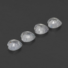 Pedras preciosas de safira branco natural de  ct, formato de coração, VS