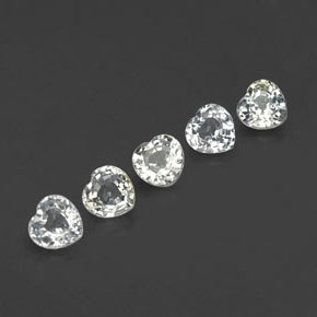 Pedras preciosas de safira branco natural de 1,70 ct, formato de coração, VVS