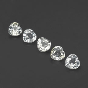 Pedras preciosas de safira branco natural de 1,70 ct, formato de coração, VVS