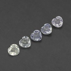 Pedras preciosas de safira branco natural de 1,89 ct, formato de coração, VVS-VS