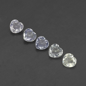 Pedras preciosas de safira branco natural de 1,89 ct, formato de coração, VVS-VS