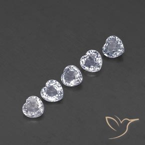 Pedras preciosas de Safira Branco azulado natural de 1.74 ct, Coração, VVS
