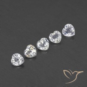 Pedras preciosas de Safira branco quente natural de 1.67 ct, Coração, VVS-VS