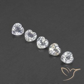 Pedras preciosas de Safira branco quente natural de 1.67 ct, Coração, VVS-VS