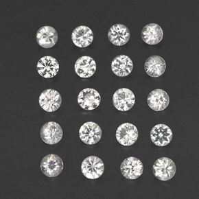 Pedras preciosas de safira branco natural de  ct, corte redondo, VVS-VS
