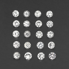 Pedras preciosas de safira branco natural de  ct, corte redondo, VVS-VS