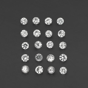 Pedras preciosas de safira branco natural de  ct, corte redondo, VVS-VS