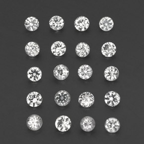 Pedras preciosas de safira branco natural de  ct, corte redondo, VVS-VS