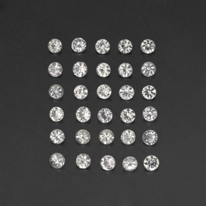 Pedras preciosas de safira branco natural de  ct, corte redondo, VVS-VS