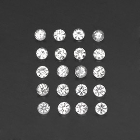 Pedras preciosas de safira branco natural de  ct, corte redondo, VVS-VS