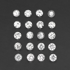 Pedras preciosas de safira branco natural de  ct, corte redondo, VVS-VS