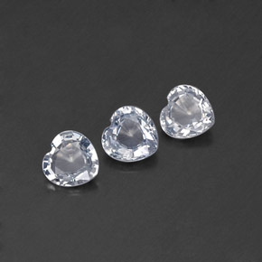 Pedras preciosas de safira branco natural de  ct, formato de coração, VVS-VS