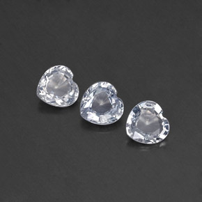 Pedras preciosas de safira branco natural de  ct, formato de coração, VVS-VS