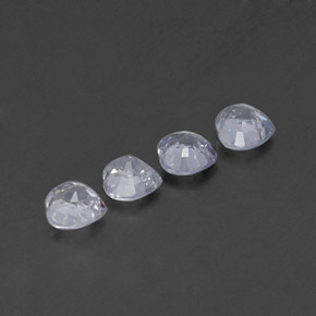 Pedras preciosas de safira branco natural de  ct, formato de coração, VVS-VS