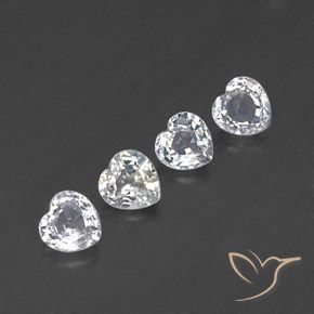 Pedras preciosas de Safira Branco azulado natural de 1.54 ct, Coração, VVS-VS