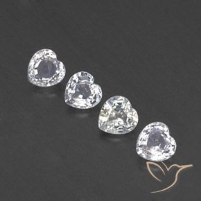 Pedras preciosas de Safira Branco azulado natural de 1.54 ct, Coração, VVS-VS