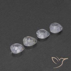 Pedras preciosas de Safira Branco azulado natural de 1.54 ct, Coração, VVS-VS