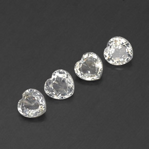 Pedras preciosas de safira branco natural de 1,58 ct, formato de coração, VVS-VS