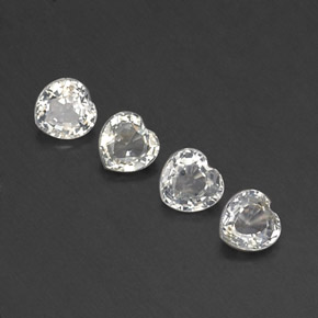 Pedras preciosas de safira branco natural de 1,58 ct, formato de coração, VVS-VS