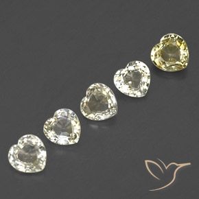 Pedras preciosas de Safira Amarelo claro natural de 1.69 ct, Coração, VVS-VS