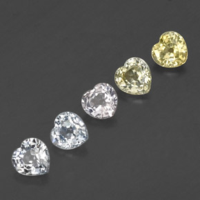Pedras preciosas de safira multicolorido natural de 1,72 ct, formato de coração, VVS-VS