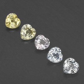 Pedras preciosas de safira multicolorido natural de 1,72 ct, formato de coração, VVS-VS