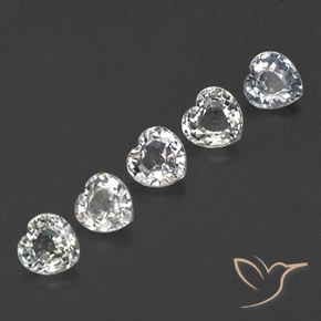 Pedras preciosas de Safira Branco azulado natural de 1.69 ct, Coração, VVS-VS
