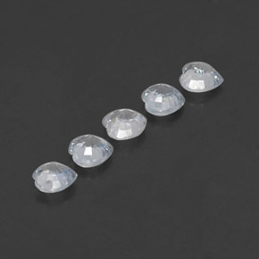 Pedras preciosas de safira branco natural de  ct, formato de coração, VVS-VS