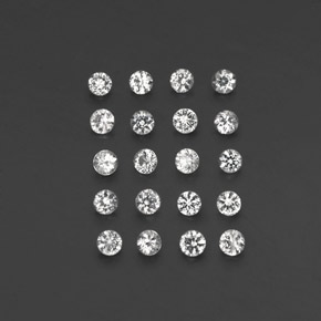 Pedras preciosas de safira branco natural de  ct, corte redondo, VVS-VS