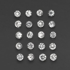 Pedras preciosas de safira branco natural de  ct, corte redondo, VVS-VS