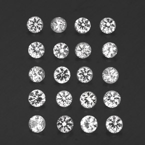Pedras preciosas de safira branco natural de  ct, corte redondo, VVS-VS