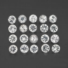 Pedras preciosas de safira branco natural de  ct, corte redondo, VVS-VS