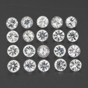 Pedras preciosas de safira branco natural de  ct, corte redondo, VVS-VS