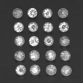 Pedras preciosas de safira branco natural de  ct, corte redondo, VVS-VS
