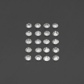 Pedras preciosas de safira branco natural de  ct, corte redondo, VVS-VS