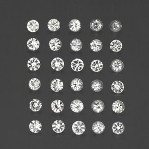 Pedras preciosas de safira branco natural de  ct, corte redondo, VVS-VS