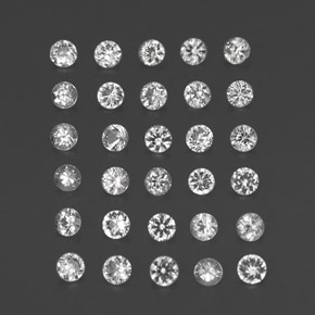 Pedras preciosas de safira branco natural de  ct, corte redondo, VVS-VS