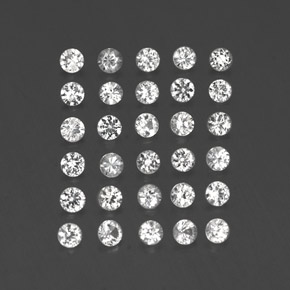 Pedras preciosas de safira branco natural de  ct, corte redondo, VVS-VS