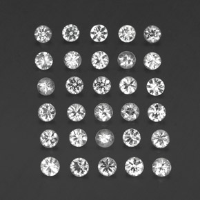 Pedras preciosas de safira branco natural de  ct, corte redondo, VVS-VS