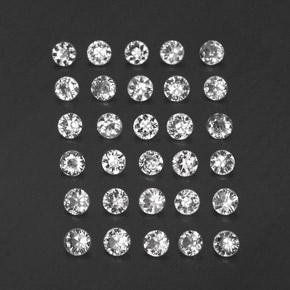 Pedras preciosas de safira branco natural de  ct, corte redondo, VVS-VS