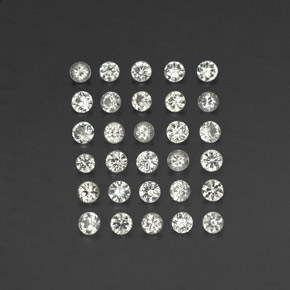 Pedras preciosas de safira branco natural de  ct, corte redondo, VVS-VS