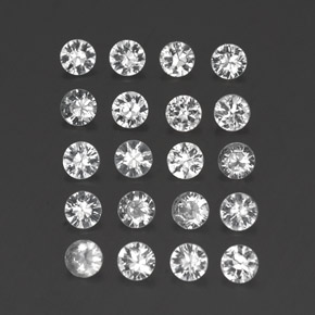 Pedras preciosas de safira branco natural de  ct, corte redondo, VVS-VS