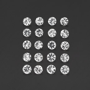 Pedras preciosas de safira branco natural de  ct, corte redondo, VVS-VS
