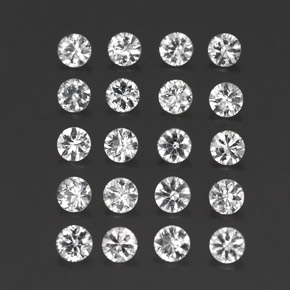 Pedras preciosas de safira branco natural de  ct, corte redondo, VVS-VS