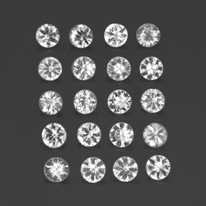 Pedras preciosas de safira branco natural de  ct, corte redondo, VVS-VS