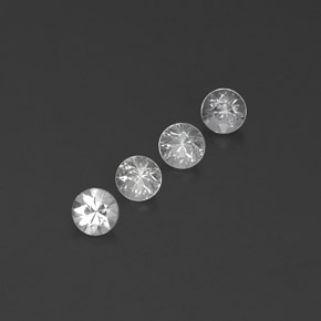 Pedras preciosas de safira branco natural de  ct, corte redondo, VVS-VS