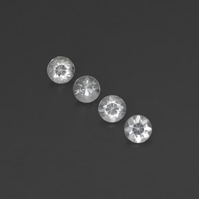 Pedras preciosas de safira branco natural de  ct, corte redondo, VVS-VS